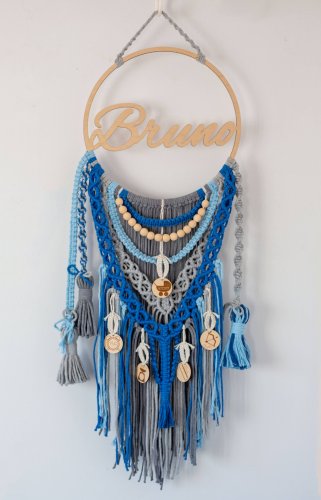 Makrama z imieniem metryczka prezent