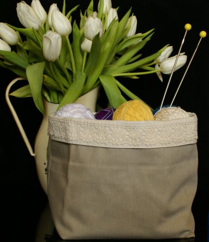 Lniany koszyk - osłonka