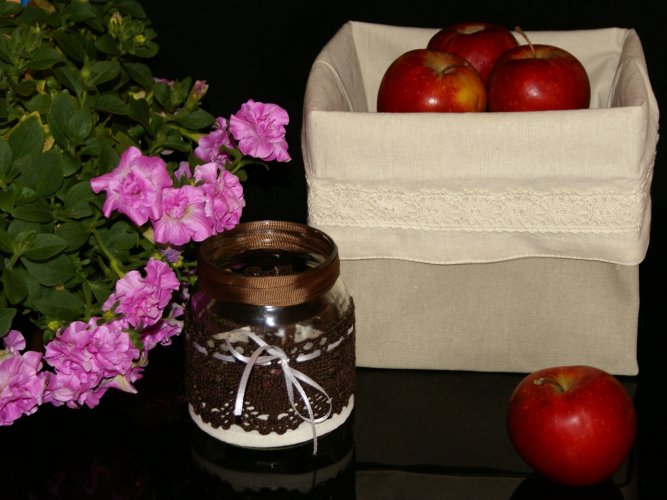 Lniany koszyk - osłonka