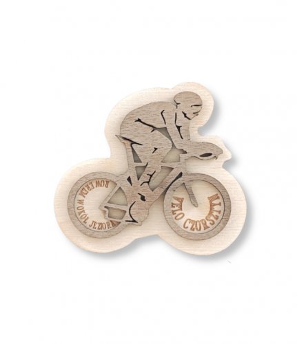 Magnes drewniany na lodówkę Rower Event Dedykacja Zaprojektuj Własne Magnesy