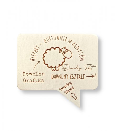 Podziękowanie dla Gości Magnes Pamiątkowy z Drewna Dowolna Dedykacja