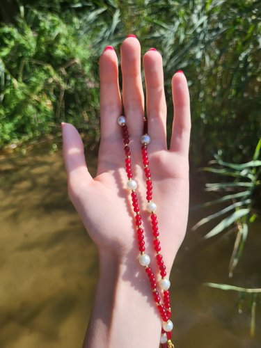 Naszyjnik koraliki perły handmade