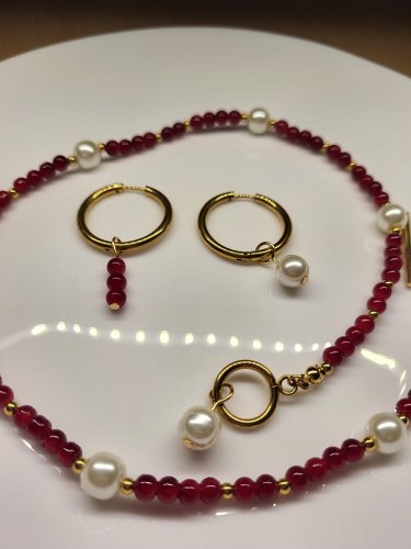 Naszyjnik koraliki perły handmade