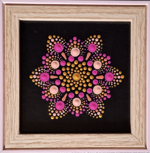 Mandala złoto różowa mała