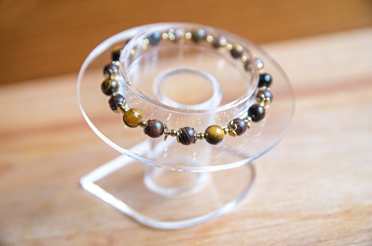 Bransoletka z olejkiem eterycznym - Tiger Eye i palisander