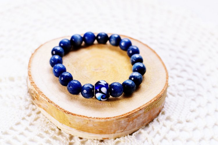 Bransoletka z granatowych ametystów