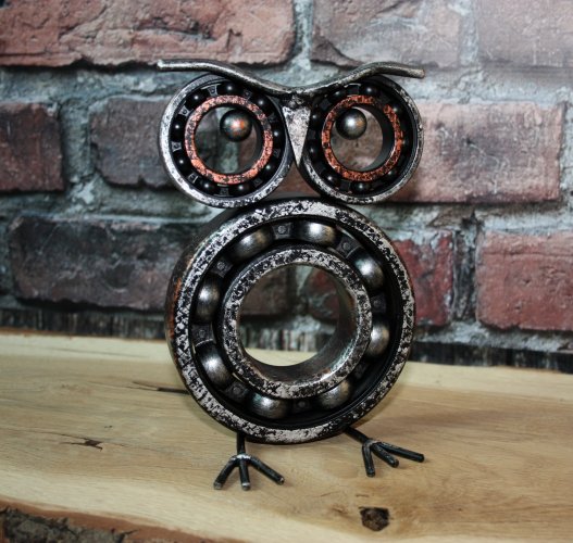 Figurka Sowa Statuetka scrap metal art Loft