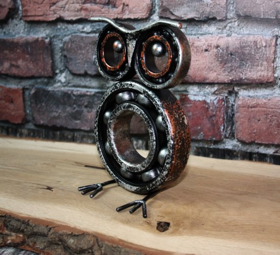 Figurka Sowa Statuetka scrap metal art Loft