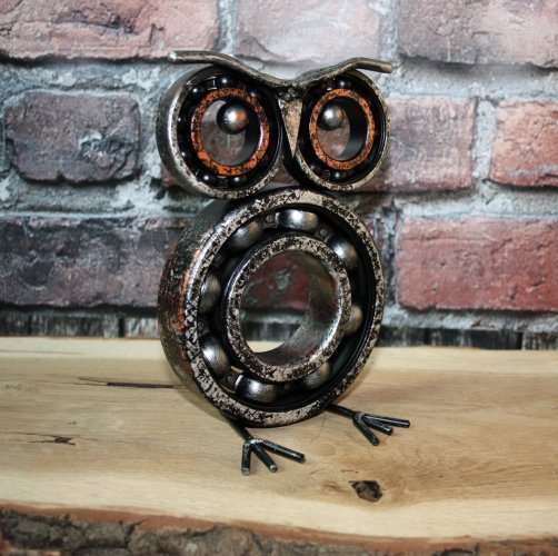 Figurka Sowa Statuetka scrap metal art Loft