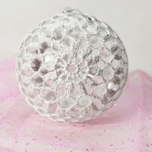 Biała bombka 3-10cm