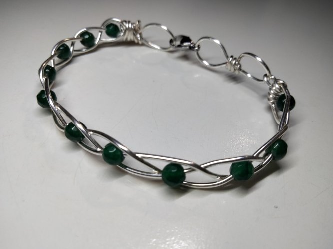 Bransoletka z jadeitem szmaragdowym