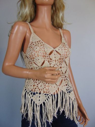 Top bawełnianych w beżu