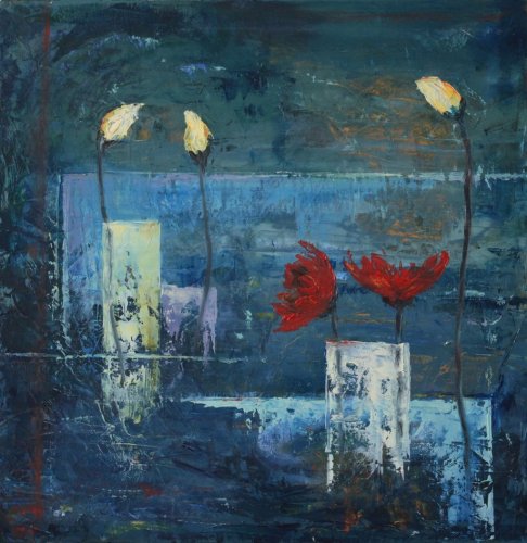 Kwiaty II ręcznie malowany obraz olejny na płótnie