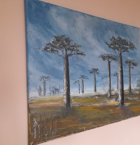 Aleja baobabów, ręcznie malowany obraz olejny