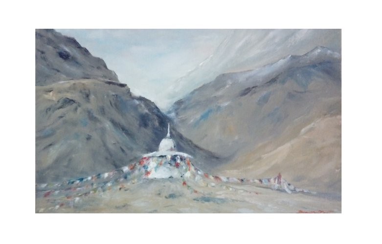 Nepal, ręcznie malowany obraz olejny