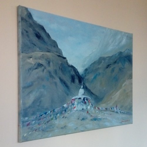 Nepal, ręcznie malowany obraz olejny