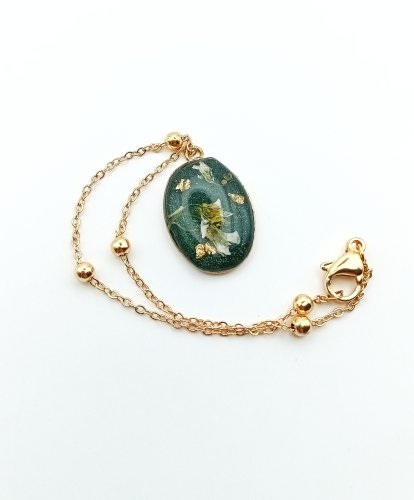 Bransoletka typu Celebrytka z Zawieszką z Żywicy - Handmade