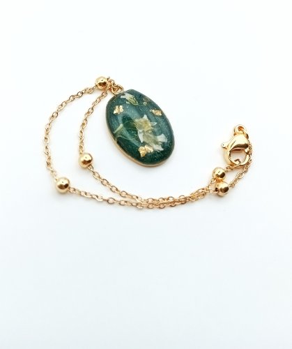 Bransoletka typu Celebrytka z Zawieszką z Żywicy - Handmade