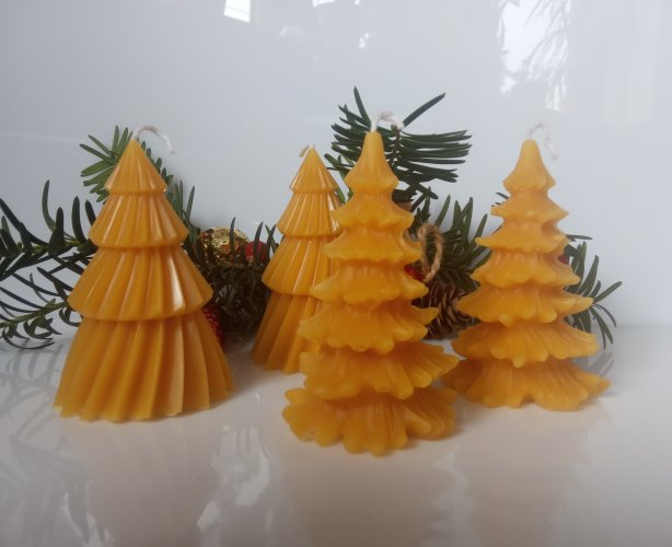 Świąteczne Choinki, świece z wosku pszczelego