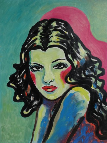 obraz olejny portret gilda rita hayworth