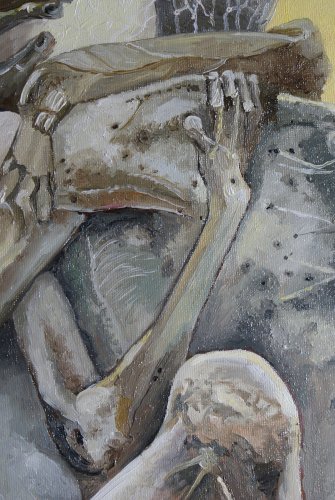 obraz olejny ręcznie malowany Beksiński para