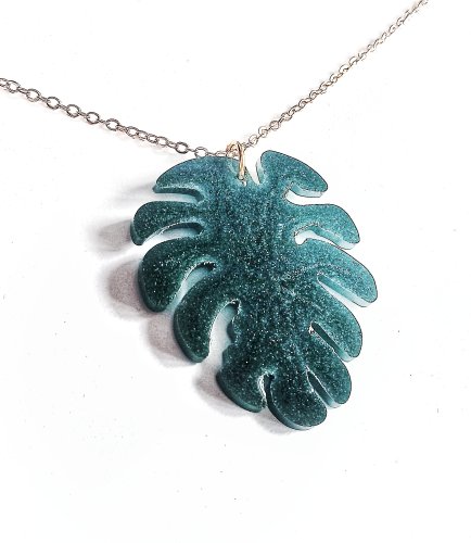 Wisior z Żywicy Epoksydowej - Liść Monstery