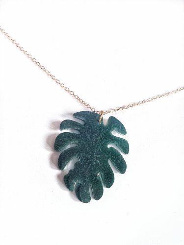 Wisior z Żywicy Epoksydowej - Liść Monstery