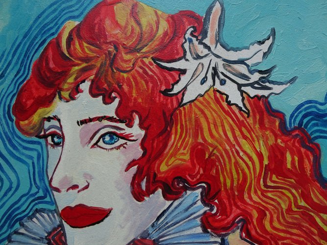 obraz ręcznie malowany elf