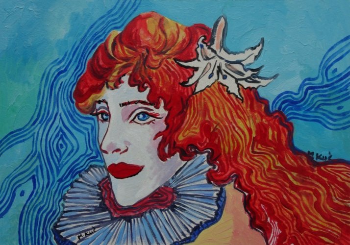 obraz ręcznie malowany elf