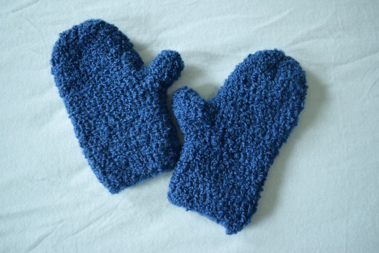 Misiowy niebieski komplet czapka+komin+rękawiczki