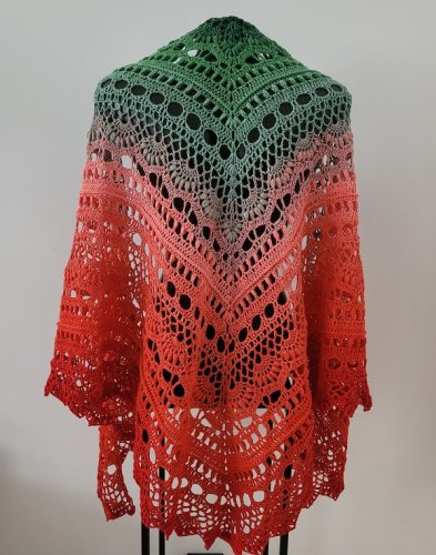 chusta koralowo zielona