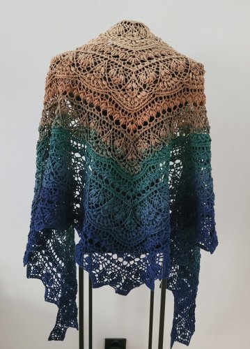 chusta szmaragdowo beżowa