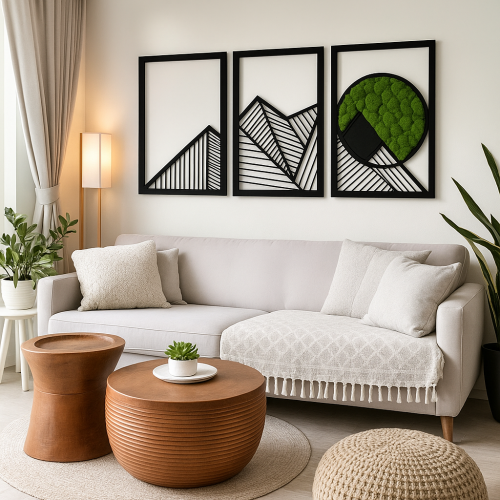 Tryptyk góry mech chrobotek dekoracja ażurowa 60x90 cm