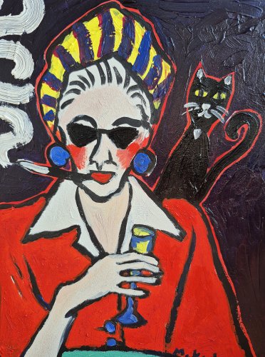 obraz olejny diva ostatni łyk przed końcem świata