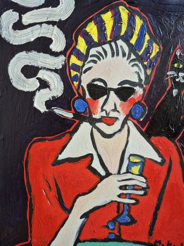 obraz olejny diva ostatni łyk przed końcem świata