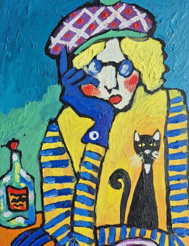 obraz olejny ręcznie malowany babcia