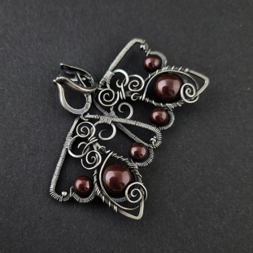 Twisted Maroon - kolczyki lub klipsy